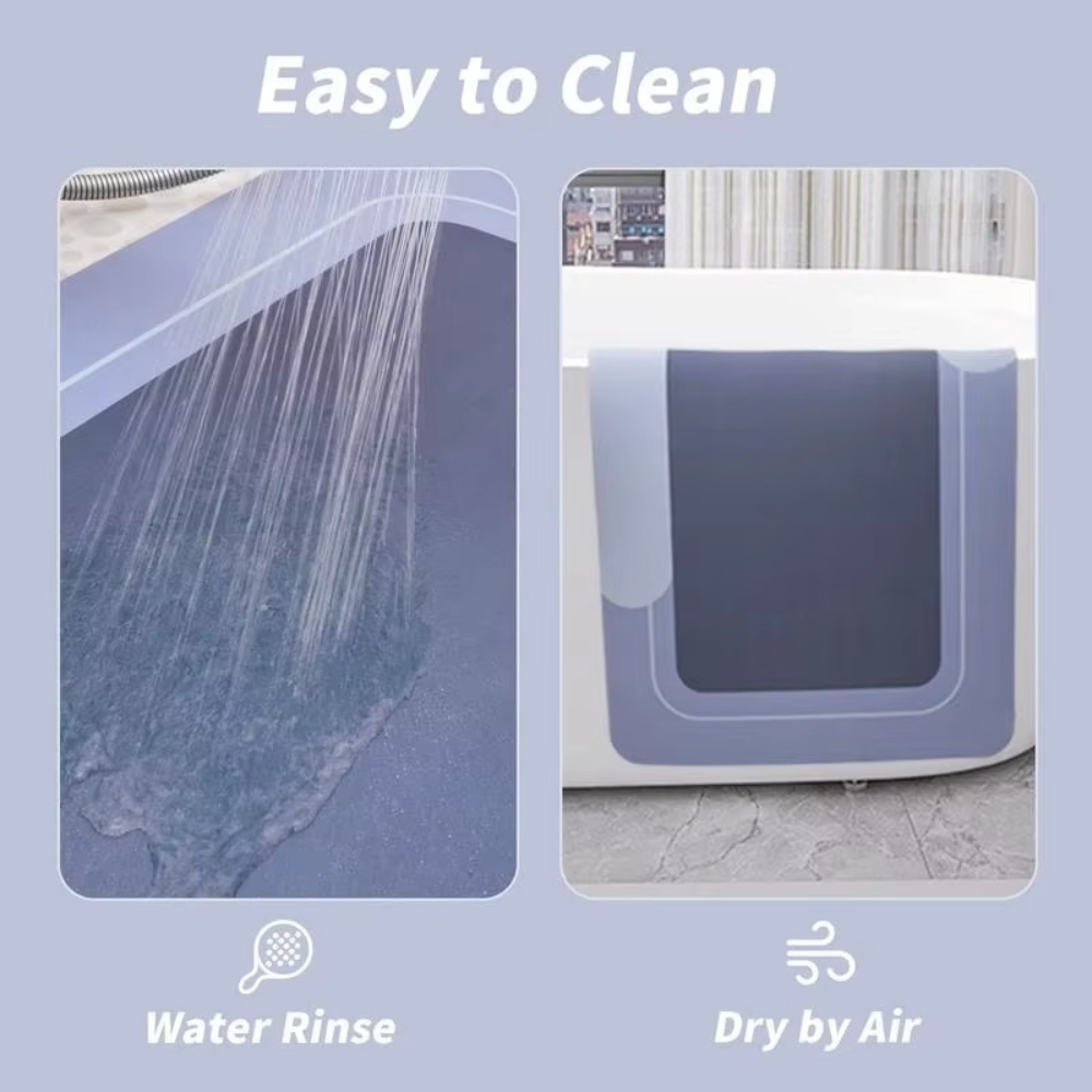 3-Piece No-Text Bathroom Mat Set – Plain Minimalist Quick-Dry U-Shaped Toilet & Floor Mats