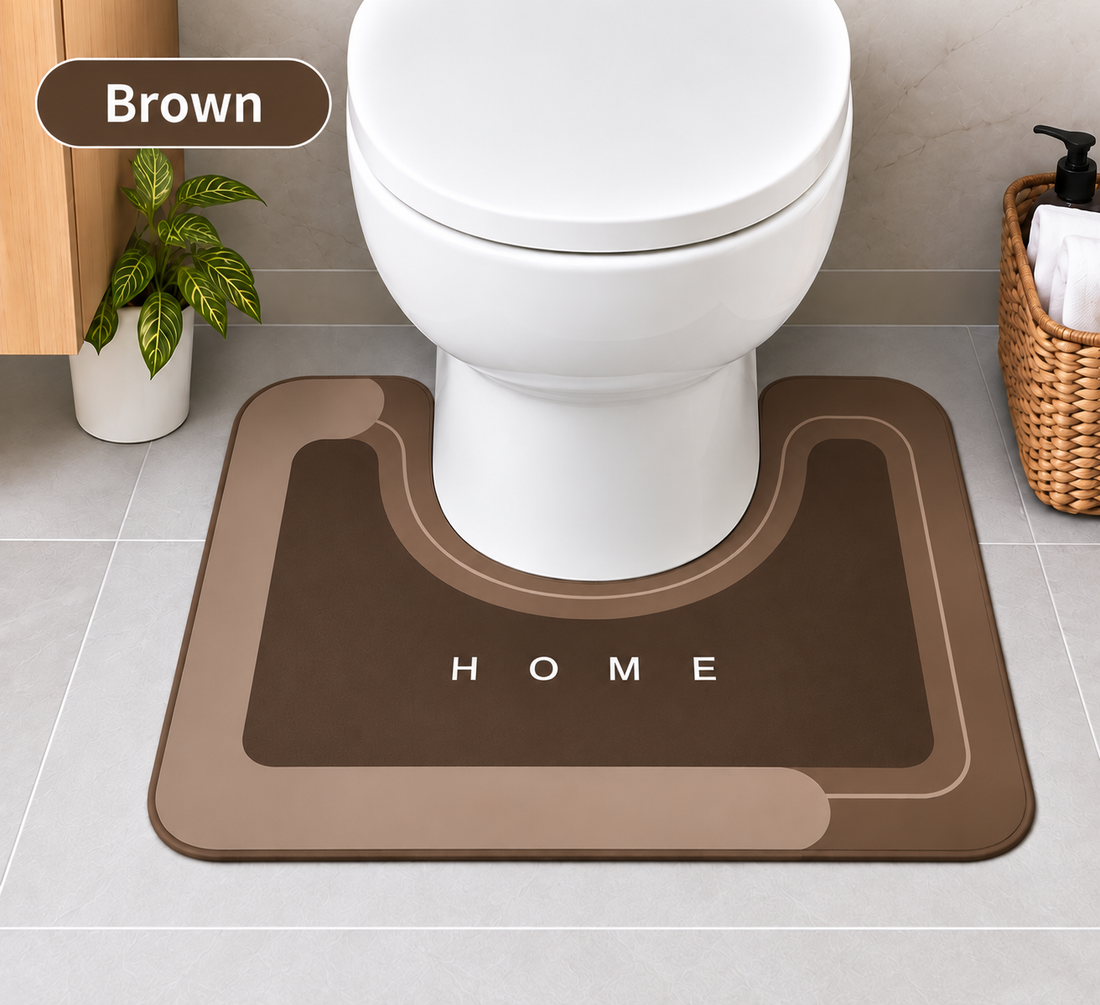 U-Shaped Toilet Mat – Super Absorbent, Non-Slip Toilet Floor Mat
