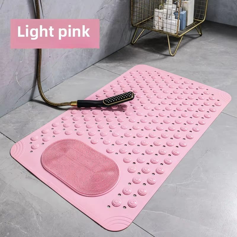 Household Bathroom Non-Slip Floor Mat – PVC Anti-Drop Toilet & Bathtub Massage Mat with Strong Suction Cups