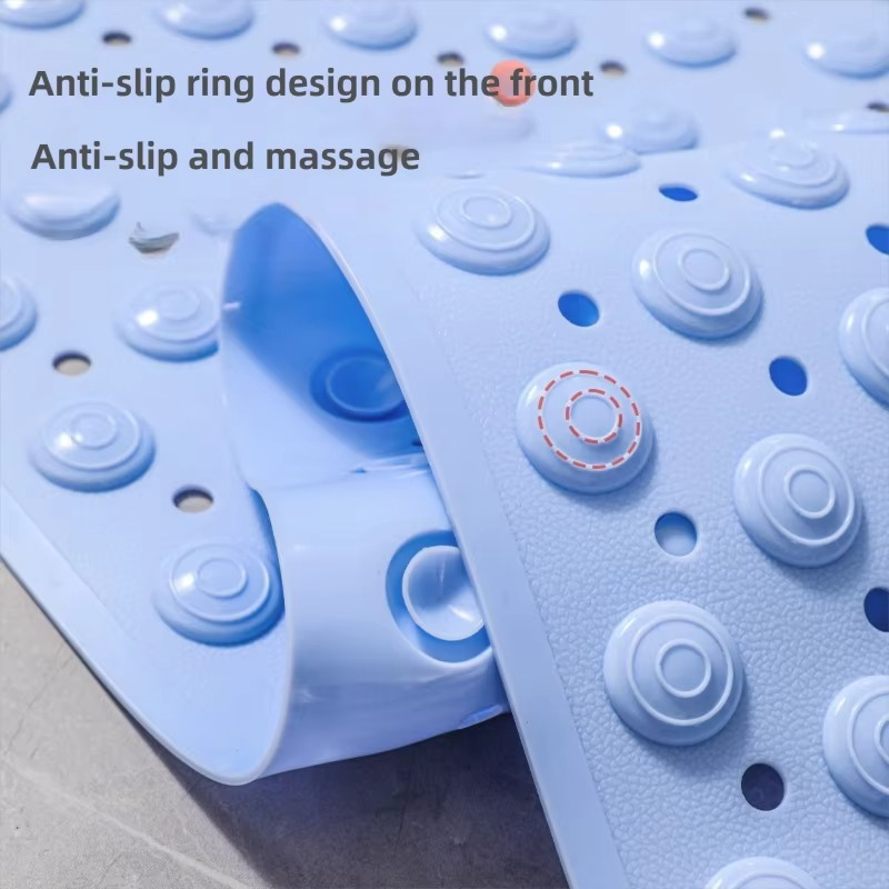 Household Bathroom Non-Slip Floor Mat – PVC Anti-Drop Toilet & Bathtub Massage Mat with Strong Suction Cups