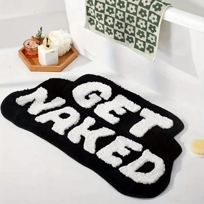 Soft alphabet-shaped faux velvet rug with non-slip backing for bathroom, bedroom or kitchen