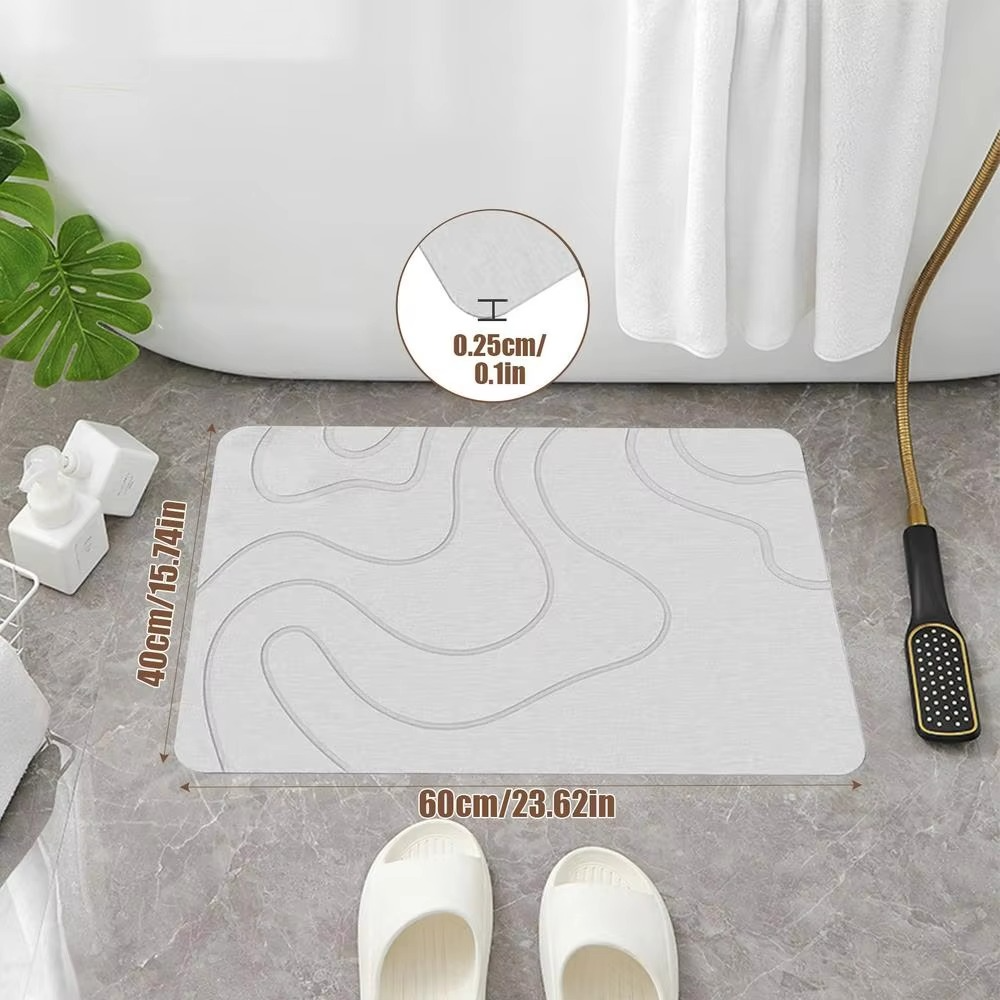Non-Slip Bath Mat with Strong Suction Cups – Soft, Comfortable & Quick-Dry Shower and Tub Floor Mat