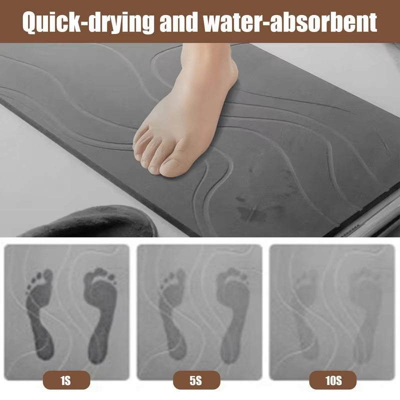 Non-Slip Bath Mat with Strong Suction Cups – Soft, Comfortable & Quick-Dry Shower and Tub Floor Mat