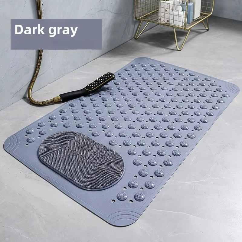 Household Bathroom Non-Slip Floor Mat – PVC Anti-Drop Toilet & Bathtub Massage Mat with Strong Suction Cups