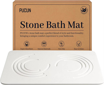 Quick-Drying Diatomite Bath Mat – Natural Stone Shower Mat for Bathroom Floor, Super Absorbent, Anti-Slip & Easy to Clean