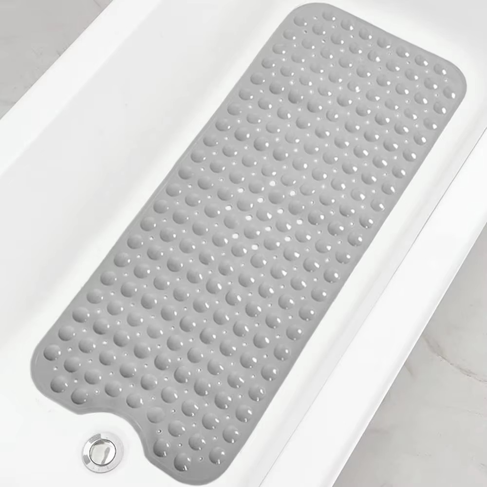 Extra-Long Bathtub Shower Mat 40 × 16 Inch – Non-Slip PVC Bath Mat with Suction Cups & Drain Holes, Machine Washable Bathroom Safety Mat