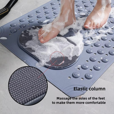 Non-slip PVC bathroom massage mat with suction cups for tub and toilet floor