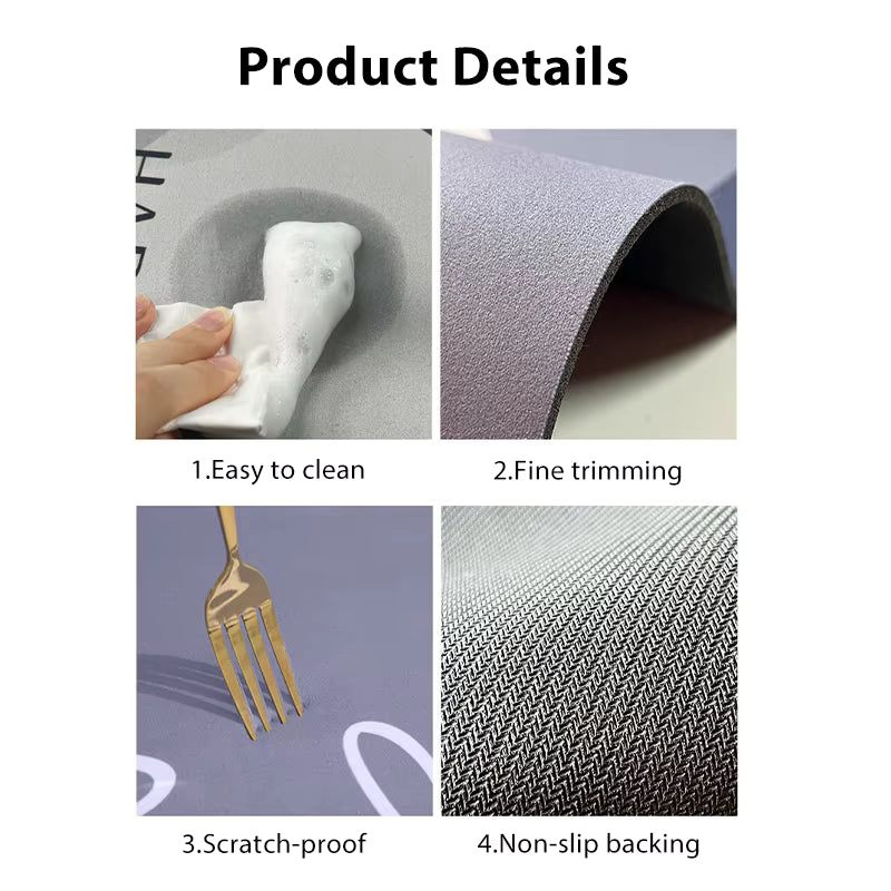 Super Absorbent Diatomaceous Earth Bath Mat – Fast-Drying, Non-Slip, Soft Bathroom Floor & Pet Feeding Mat