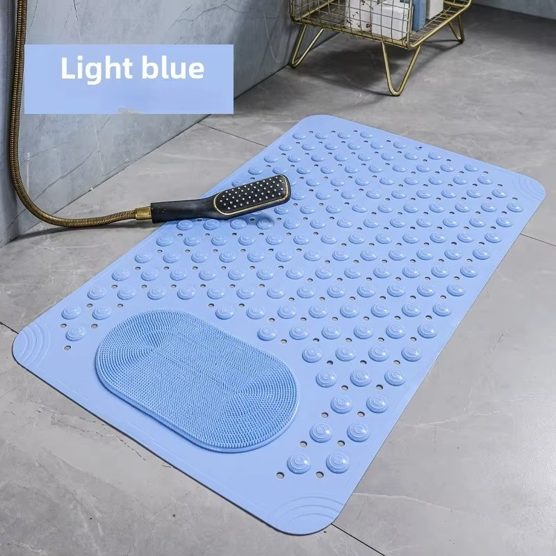 Household Bathroom Non-Slip Floor Mat – PVC Anti-Drop Toilet & Bathtub Massage Mat with Strong Suction Cups