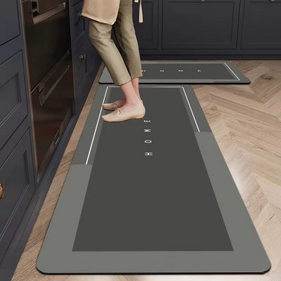 2-Piece Quick-Dry Diatomite Kitchen & Bathroom Floor Mat Set | Ultra Absorbent, Non-Slip Waterproof Rugs