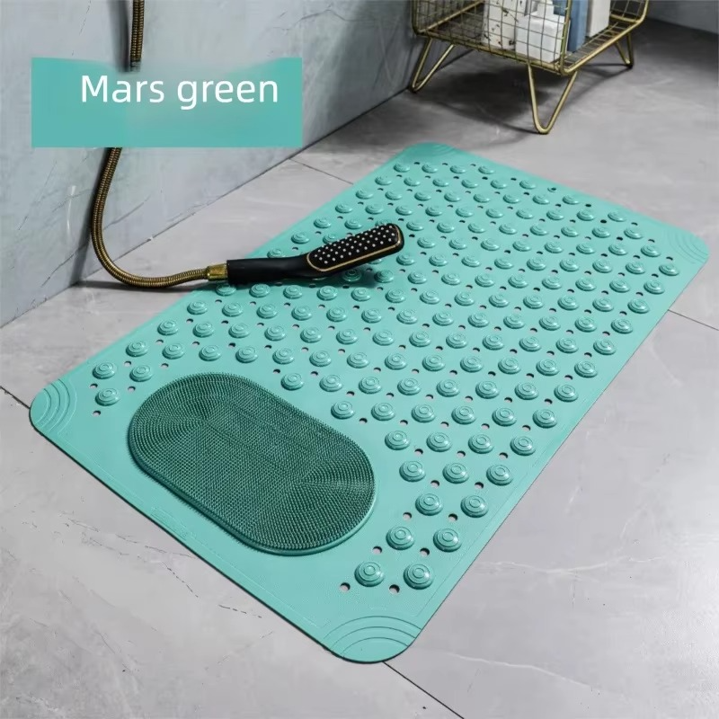 Household Bathroom Non-Slip Floor Mat – PVC Anti-Drop Toilet & Bathtub Massage Mat with Strong Suction Cups