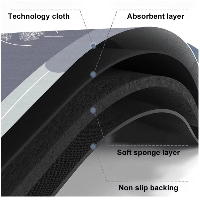 Super Absorbent Diatomaceous Earth Bath Mat – Fast-Drying, Non-Slip, Soft Bathroom Floor & Pet Feeding Mat
