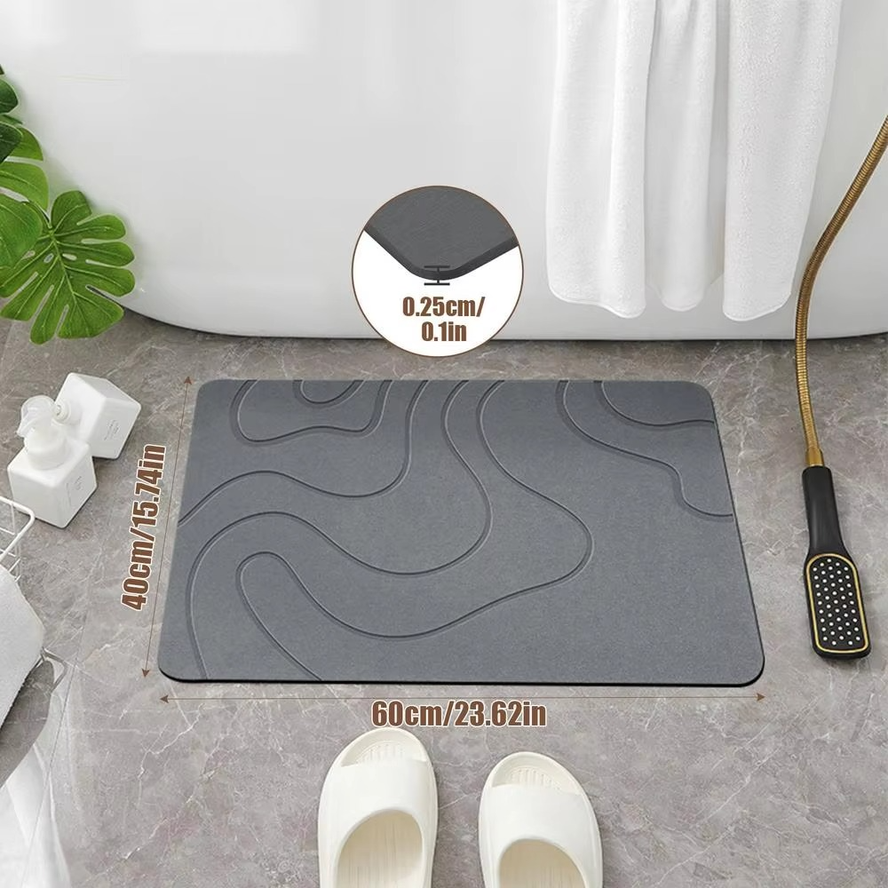 Non-Slip Bath Mat with Strong Suction Cups – Soft, Comfortable & Quick-Dry Shower and Tub Floor Mat