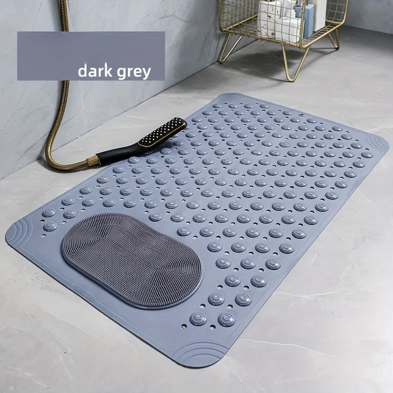Household Bathroom Non-Slip Floor Mat – PVC Anti-Drop Toilet & Bathtub Massage Mat with Strong Suction Cups