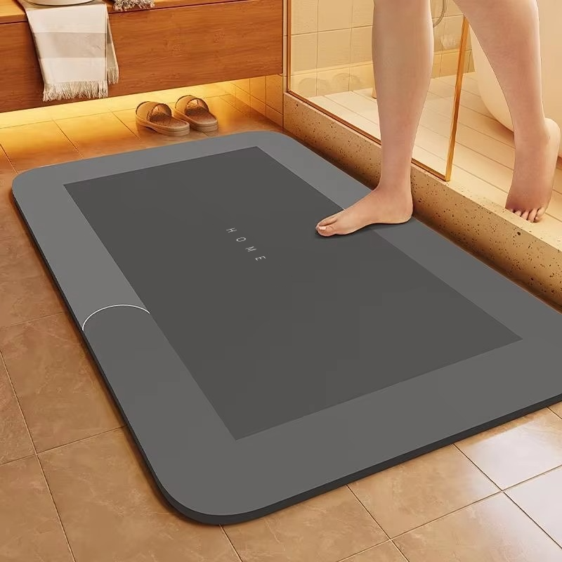 Diatomaceous earth bath mat in Gray