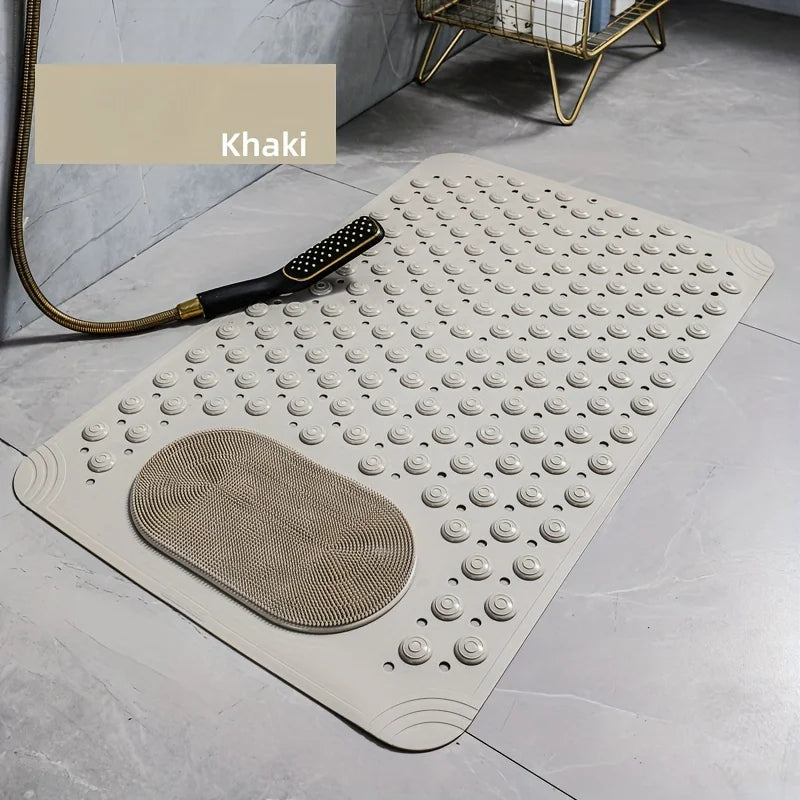 Household Bathroom Non-Slip Floor Mat – PVC Anti-Drop Toilet & Bathtub Massage Mat with Strong Suction Cups