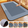 Super absorbent diatomaceous earth bath mat with a fast-drying surface and non-slip base
