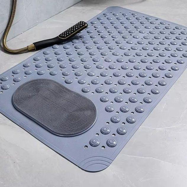 Gray Mattona suction shower mat on a bathroom floor